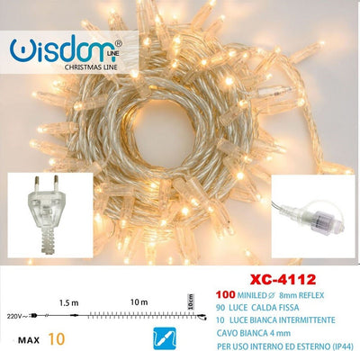 Catena Luminosa 100 Luci Led Lucciole Caldo Fisso + Bianco Intermittente Xc-4112 Casa, arredamento e bricolage > Prodotti per Feste > Prodotti Natalizi Trade Shop italia - Napoli, Commerciovirtuoso.it
