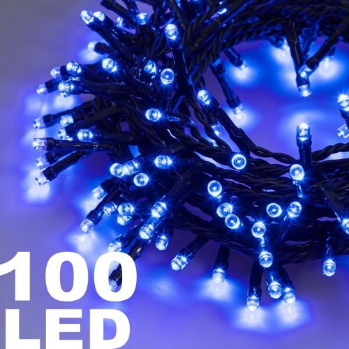 Catena-Luminosa-100-Luci-Led-Lucciole-Luce-Blu-Con-Controller-8-Funzioni