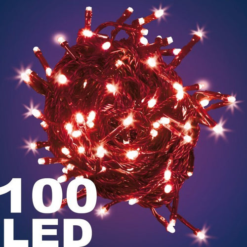 Catena-Luminosa-100-Luci-Led-Lucciole-Luce-Rossa-Rosso-Con-Controller-8-Funzioni