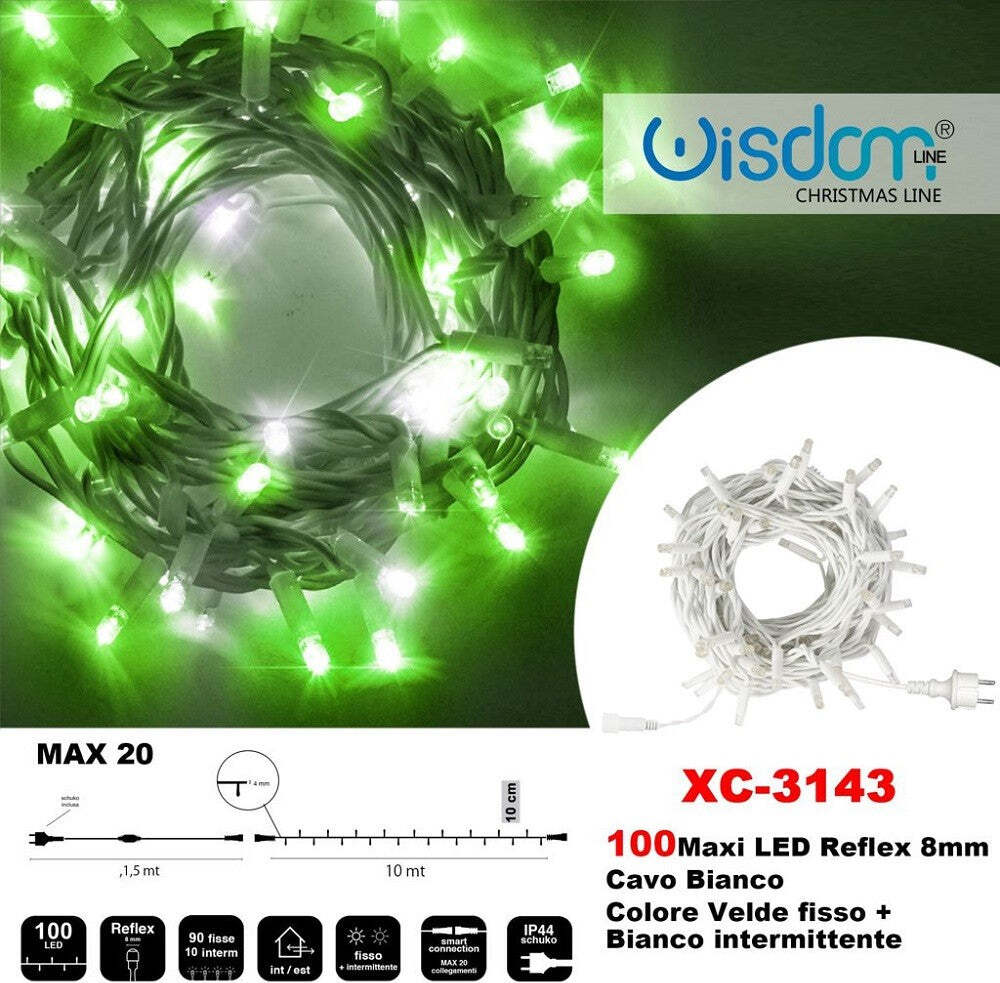 Catena Luminosa 100 LED Con Telecomando - Luci Per Albero, Festa, Decorazione Interna/Esterna