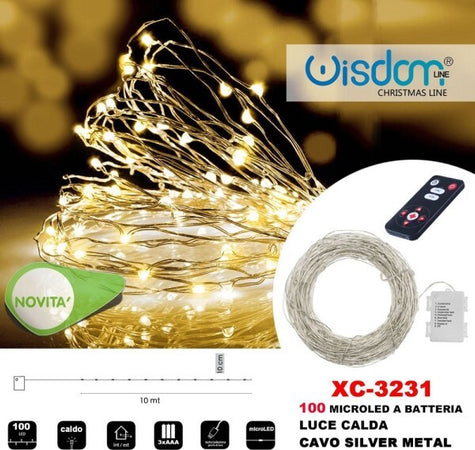 Catena-Luminosa-100-Microled-A-Batteria-Cavo-Silver-Metal-Luce-Calda-Xc-3231