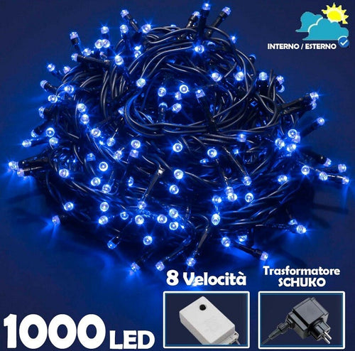 CATENA LUMINOSA 1000 LUCI LED LUCCIOLE BLU CONTROLLER 8 FUNZIONI INTERNO ESTERNO  Trade Shop italia - Napoli, Commerciovirtuoso.it