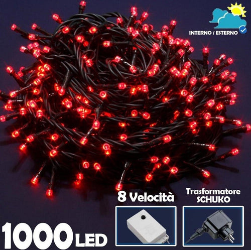 CATENA LUMINOSA 1000 LUCI LED LUCCIOLE ROSSO CONTROLLER 8 GIOCHI INTERNO ESTERNO  Trade Shop italia - Napoli, Commerciovirtuoso.it