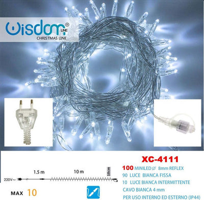 Catena Luminosa 100luci Led Lucciole Bianco Fisso + Bianco Intermittente Xc-4111 Casa, arredamento e bricolage > Prodotti per Feste > Prodotti Natalizi Trade Shop italia - Napoli, Commerciovirtuoso.it