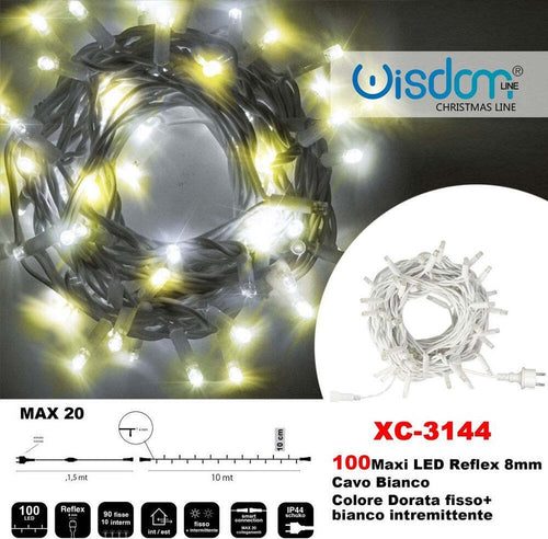 Catena Luminosa 100luci Led Lucciole Dorata Fisso + Bianco Intermittente Xc-3144 Casa, arredamento e bricolage > Prodotti per Feste > Prodotti Natalizi Trade Shop italia - Napoli, Commerciovirtuoso.it