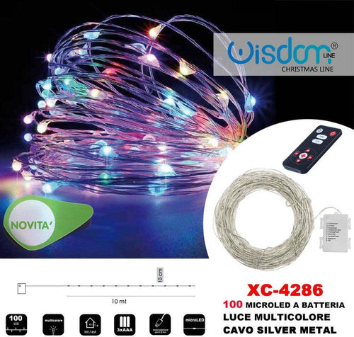 Catena Luminosa 100microled A Batteria Cavo Silver Metal Luce Multicolore Xc-4286 Illuminazione/Illuminazione per esterni/Catene luminose Trade Shop italia - Napoli, Commerciovirtuoso.it