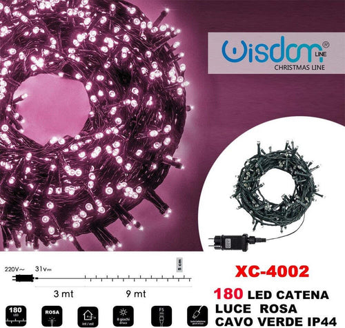 Catena Luminosa 180 Luci Led Lucciole Luce Rosa Cavo Verde Ip44 Xc-4002 Illuminazione/Illuminazione per esterni/Catene luminose Trade Shop italia - Napoli, Commerciovirtuoso.it