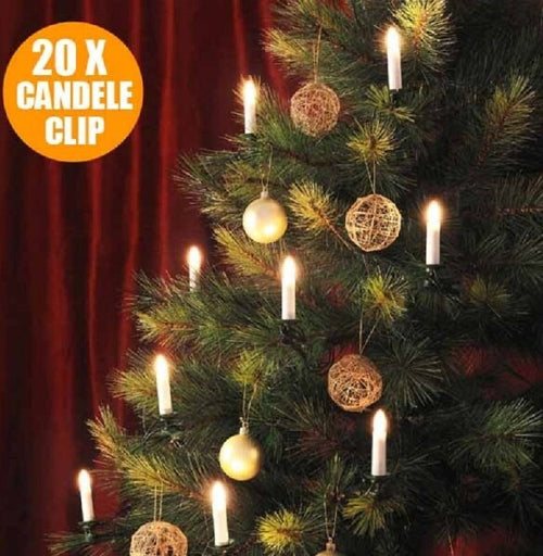 Catena-Luminosa-20-Candele-A-Clip-4,9-Mt-Per-Albero-Di-Natale-220v-Bianco-Caldo