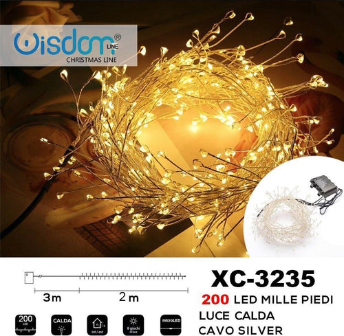 Catena Luminosa 200 Led Mille Piedi Effetto Ramo Luce Calda A Batteria Xc-3235 Illuminazione/Illuminazione per esterni/Catene luminose Trade Shop italia - Napoli, Commerciovirtuoso.it