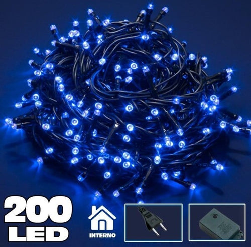 Catena-Luminosa-200-Luci-Led-Lucciole-Blu-Con-Controller-8-Funzioni