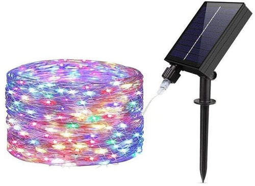 Catena Luminosa 30 Mt Luci Natalizi Con Pannello Solare Minilucciola 300 Led Rgb Universo