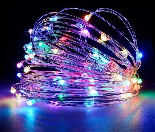 Catena Luminosa 30 Mt Luci Natalizi Con Pannello Solare Minilucciola 300 Led Rgb Universo