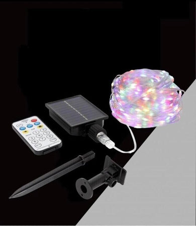 Catena Luminosa 30 Mt Luci Natalizi Con Pannello Solare Minilucciola 300 Led Rgb Universo