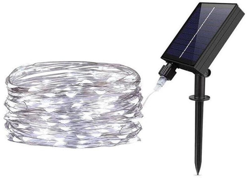 Catena Luminosa 30 Mt Luci Natalizi Pannello Solare Minilucciola 300 Led Bianca Universo
