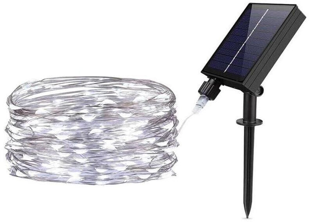 Catena Luminosa 30 Mt Luci Natalizi Pannello Solare Minilucciola 300 Led Bianca Universo