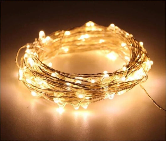 Catena Luminosa 30 Mt Luci Natalizi Pannello Solare Minilucciola 300 Led Calda Universo