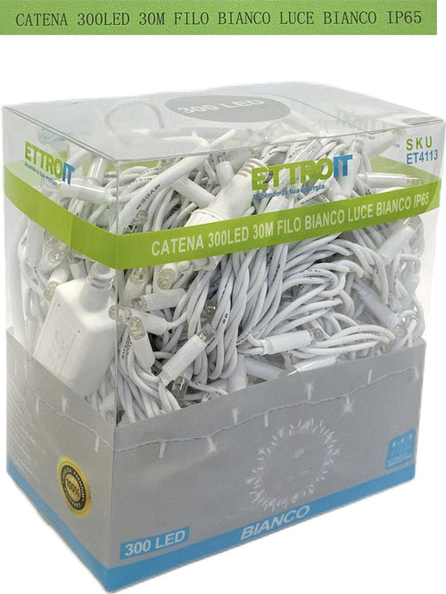 catena luminosa 300 led 30 metri filo bianco luce bianco ip65 /ET4113 Casa e cucina/Decorazioni per interni/Addobbi e decorazioni per ricorrenze/Decorazioni natalizie/Luci natalizie/Catene luminose per interni Zencoccostore - Formia, Commerciovirtuoso.it