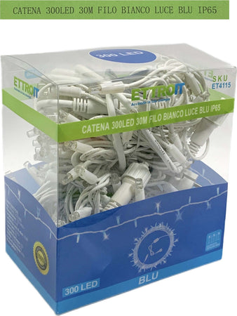 catena luminosa 300 led 30 metri filo bianco luce blu ip65 /ET4115 Casa e cucina/Decorazioni per interni/Addobbi e decorazioni per ricorrenze/Decorazioni natalizie/Luci natalizie/Catene luminose per interni Zencoccostore - Formia, Commerciovirtuoso.it