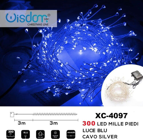 Catena Luminosa 300 Led Mille Piedi Effetto Ramo Luce Blu A Batteria Xc-4097 Illuminazione/Illuminazione per esterni/Catene luminose Trade Shop italia - Napoli, Commerciovirtuoso.it