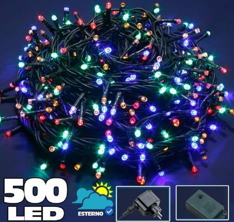 Catena-Luminosa-500-Luci-Led-Lucciole-Multicolor-Controller-8-Funzioni-Esterno