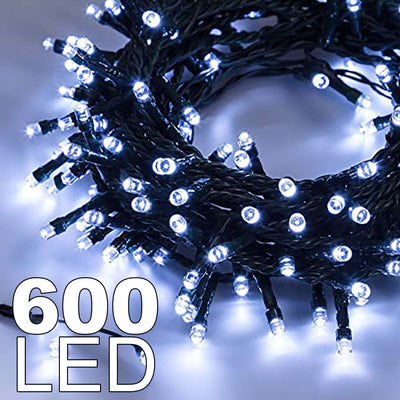 Catena Luminosa 600 Luci Led Lucciole Colore Bianco Con Controller Uso Interno Casa e cucina/Decorazioni per interni/Addobbi e decorazioni per ricorrenze/Decorazioni natalizie/Luci natalizie/Catene luminose per interni Trade Shop italia - Napoli, Commerciovirtuoso.it