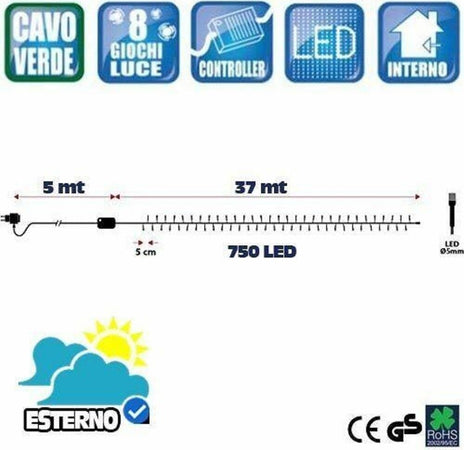 Catena Luminosa 750 Luci Led Lucciole Bianco Caldo E Rosso Controller 8 Funzioni Casa, arredamento e bricolage > Prodotti per Feste > Prodotti Natalizi Trade Shop italia - Napoli, Commerciovirtuoso.it