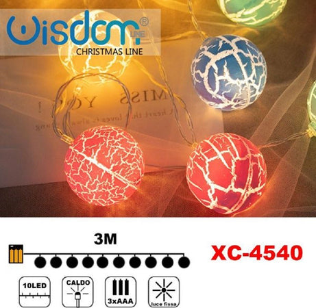 Catena Luminosa Con Palline Colorate 10 Led A Batteria Luce Calda Fissa Xc-4540 Illuminazione/Illuminazione per esterni/Catene luminose Trade Shop italia - Napoli, Commerciovirtuoso.it