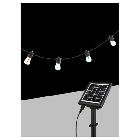 Catena Luminosa Con Pannello Solare Led Rgbw 10mt Con 10 Lampadine Giardino So-st-rgbw