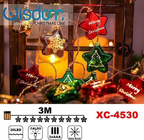 Catena Luminosa Con Stelle 20led A Batteria Luce Calda Fissa Decorazioni Xc-4530 Illuminazione/Illuminazione per esterni/Catene luminose Trade Shop italia - Napoli, Commerciovirtuoso.it