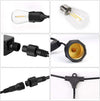 Catena-luminosa-esterno-20-Lampadine-E27-LED-cavo-NERO-10-mt-STRINGA-impermeabile-IP65