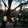 Catena-luminosa-esterno-20-Lampadine-E27-LED-cavo-NERO-10-mt-STRINGA-impermeabile-IP65