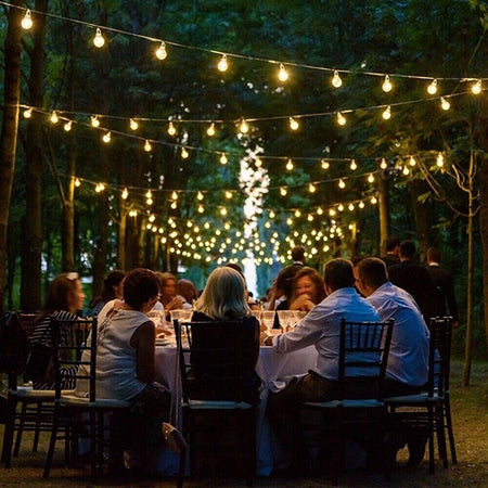 Catena-luminosa-esterno-20-Lampadine-E27-LED-cavo-NERO-10-mt-STRINGA-impermeabile-IP65