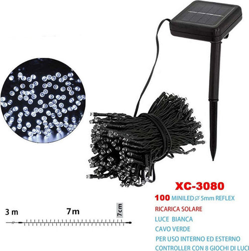 Catena Luminosa Natale 100led Con Ricarica Ad Energia Solare Luce Bianca Xc-3080 Casa e cucina/Decorazioni per interni/Addobbi e decorazioni per ricorrenze/Decorazioni natalizie/Luci natalizie/Catene luminose per esterni Trade Shop italia - Napoli, Commerciovirtuoso.it