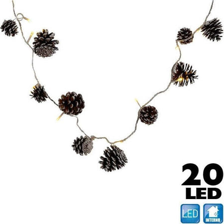 Catena-Luminosa-Pigne-Natalizie-20-Led-Colore-Bianco-Caldo-Cavo-3-Mt-Decorazioni