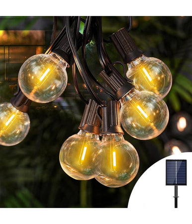 Catena Luminosa Solare Crepuscolare 30 Lampadine Filo Led 3w Luce 2200k 10 Metri