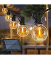 Catena Luminosa Solare Crepuscolare 30 Lampadine Filo Led 3w Luce 2200k 10 Metri