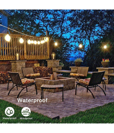 Catena Luminosa Solare Crepuscolare 30 Lampadine Filo Led 3w Luce 2200k 10 Metri