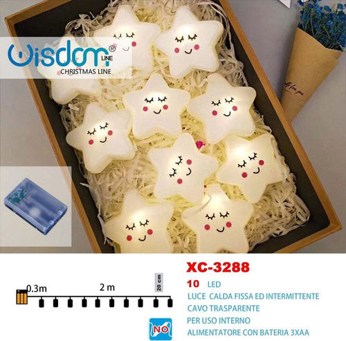 Catena Luminosa Stelle 10led A Batteria Luce Calda Fissa + Intermittente Xc-3288 Illuminazione/Illuminazione per esterni/Catene luminose Trade Shop italia - Napoli, Commerciovirtuoso.it