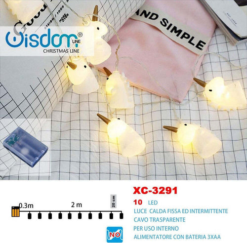 Catena Luminosa Unicorni 10led A Batteria Luce Calda Fissa+intermittente Xc-3291 Illuminazione/Illuminazione per esterni/Catene luminose Trade Shop italia - Napoli, Commerciovirtuoso.it