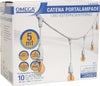 Catena Portalampade 5 Metri, 5 Attacchi E27 Distanziati Ogni 0.625Mm, Cavo In Gomma H05Rn-F 2X1.0Mm, Spina Schuko 16A Standard Tedesco-10A Standard Italiano, Ip65, Colore Bianco Illuminazione/Illuminazione per esterni/Catene luminose Non solo alimenti - Albano Laziale, Commerciovirtuoso.it