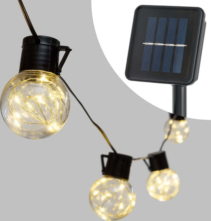 Catena Solare 15 Lampadine Ø 50 Mm Luce Calda Da Esterno 6 Mt Illuminazione/Illuminazione per esterni/Catene luminose Decor Space - Altamura, Commerciovirtuoso.it