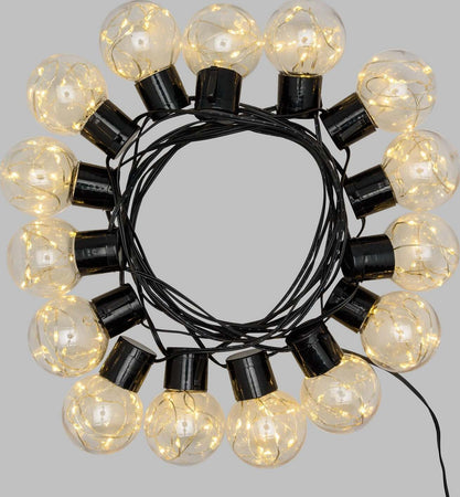Catena Solare 15 Lampadine Ø 50 Mm Luce Calda Da Esterno 6 Mt Illuminazione/Illuminazione per esterni/Catene luminose Decor Space - Altamura, Commerciovirtuoso.it
