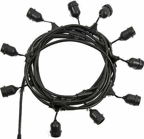 CATENA stagna gomma Nera STRINGA 2 metri 8 attacchi e27 luce LED IMPERMEABILE IP67 Illuminazione/Illuminazione per esterni/Catene luminose Zencoccostore - Formia, Commerciovirtuoso.it
