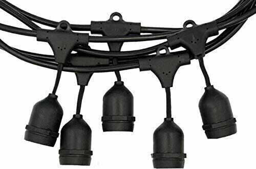 CATENA stagna gomma Nera STRINGA 2 metri 8 attacchi e27 luce LED IMPERMEABILE IP67 Illuminazione/Illuminazione per esterni/Catene luminose Zencoccostore - Formia, Commerciovirtuoso.it