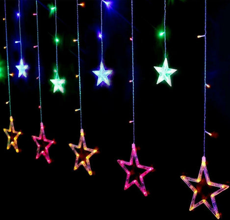 CATENA STELLE  TENDA LUMINOSA DI NATALE LUCI NATALIZIE LED LUCE RGB BIANCO CALDO BIANCO FREDDO STELLA ADDOBBI Casa e cucina/Decorazioni per interni/Addobbi e decorazioni per ricorrenze/Decorazioni natalizie/Luci natalizie/Catene luminose per esterni Zencoccostore - Formia, Commerciovirtuoso.it