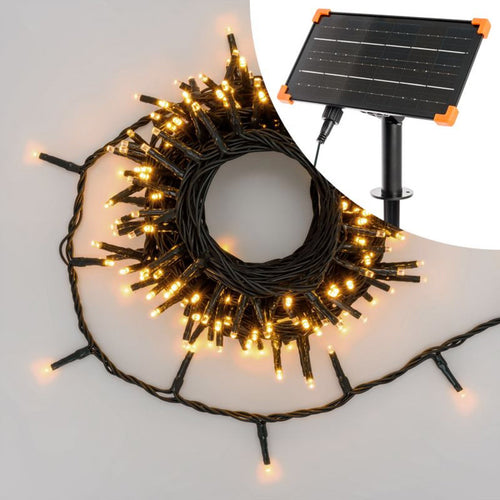 Catena lineare natalizia 1200 miniled bianco caldo Ø 3 mm con pannello solare decorazione natalizia
