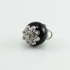 Catenina Con Pendente Donna Su Coccu in Argento Rodiato Con Onice Nero Catena Collana Maglia Veneziana E Chiusura Moschettone
