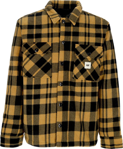CATERPILLAR-Camicia-Imbottita-Uomo-Plaid-Jacket-Yellow-Check-da-uomo