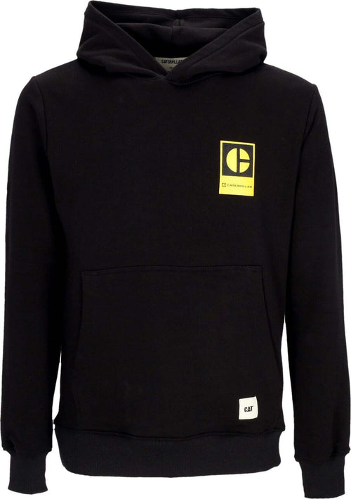 CATERPILLAR-Felpa-Leggera-Cappuccio-Uomo-Block-C-Hoodie-Black-da-uomo
