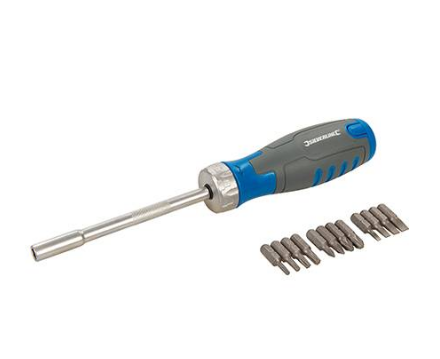 Avvitatore a cricchetto multipunta 12 in 1, portapunta magnetico orario,antiorario blocco Silverline